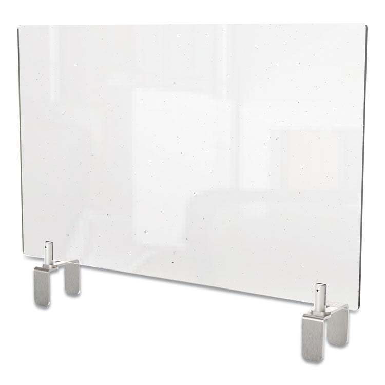 Clear Partition Extender With Attached Clamp, 36 X 3.88 X 30, Thermoplastic Sheeting 1