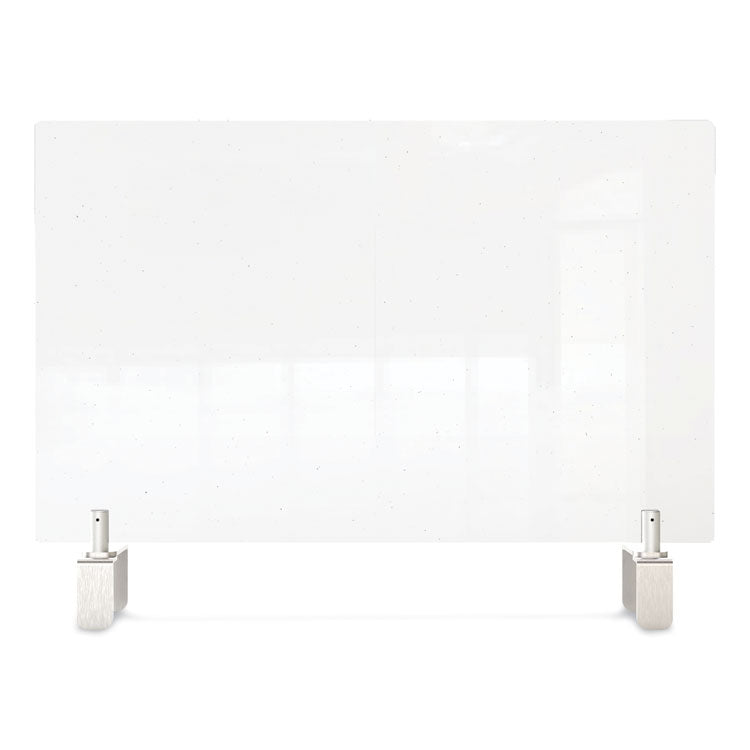 Clear Partition Extender With Attached Clamp, 36 X 3.88 X 30, Thermoplastic Sheeting 2