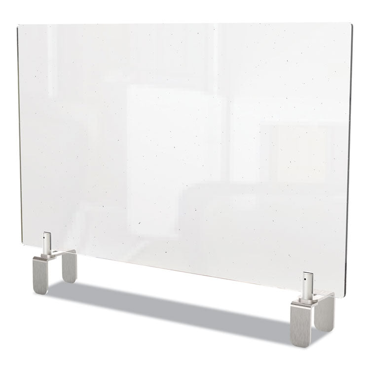 Clear Partition Extender With Attached Clamp, 42 X 3.88 X 30, Thermoplastic Sheeting 1