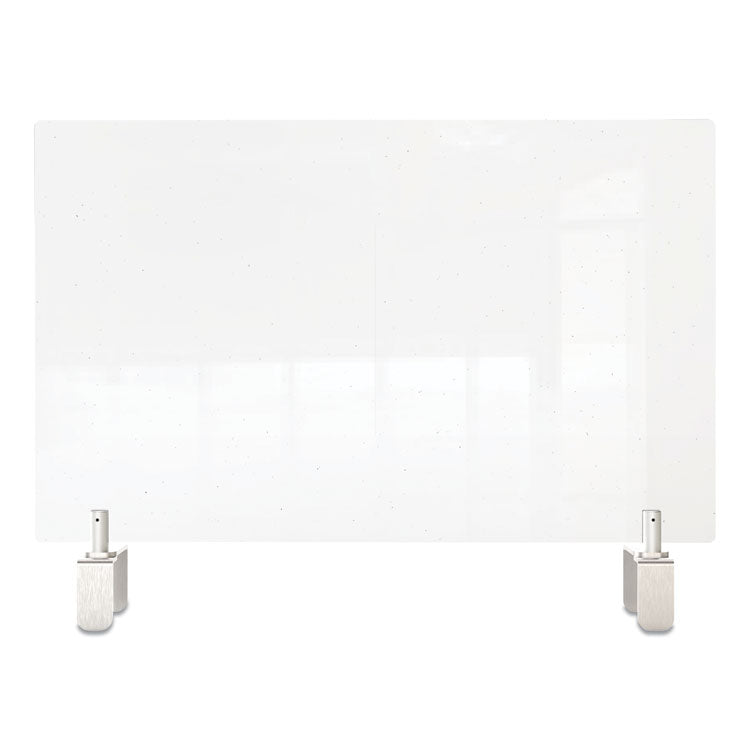 Clear Partition Extender With Attached Clamp, 42 X 3.88 X 30, Thermoplastic Sheeting 2