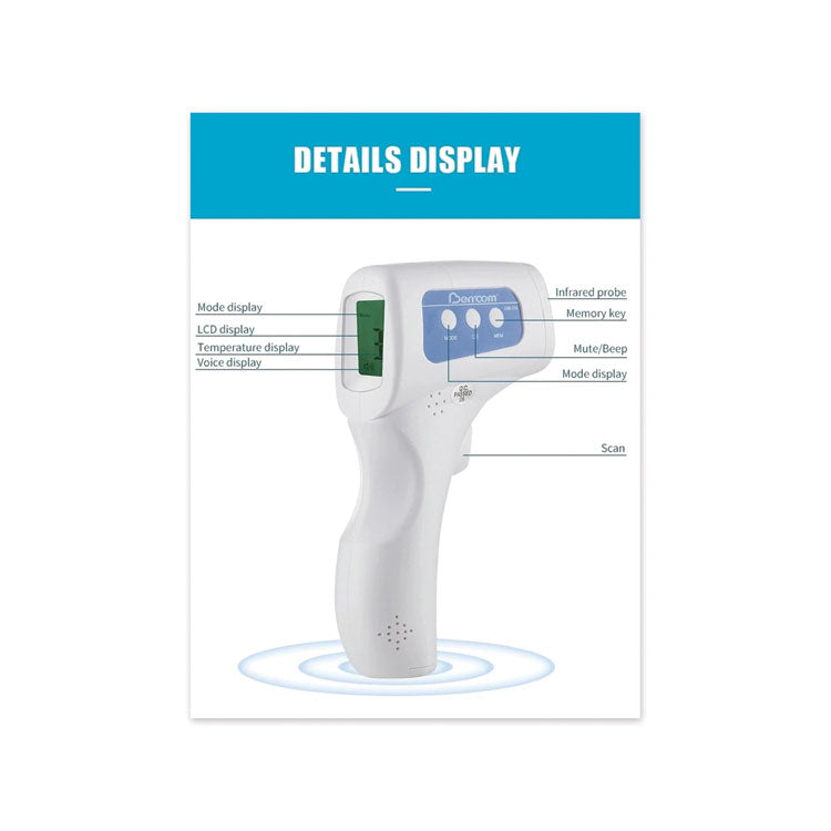 Infrared Handheld Thermometer, Digital, 50/carton 2