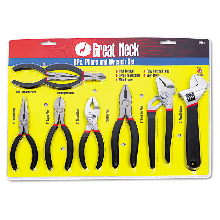 8-Piece Steel Pliers And Wrench Tool Set 1