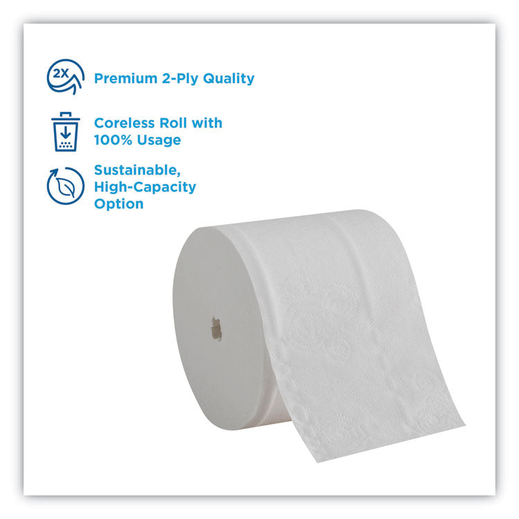 Compact Coreless Bath Tissue, Septic Safe, 2-Ply, White, 750 Sheets/roll, 36/carton 2