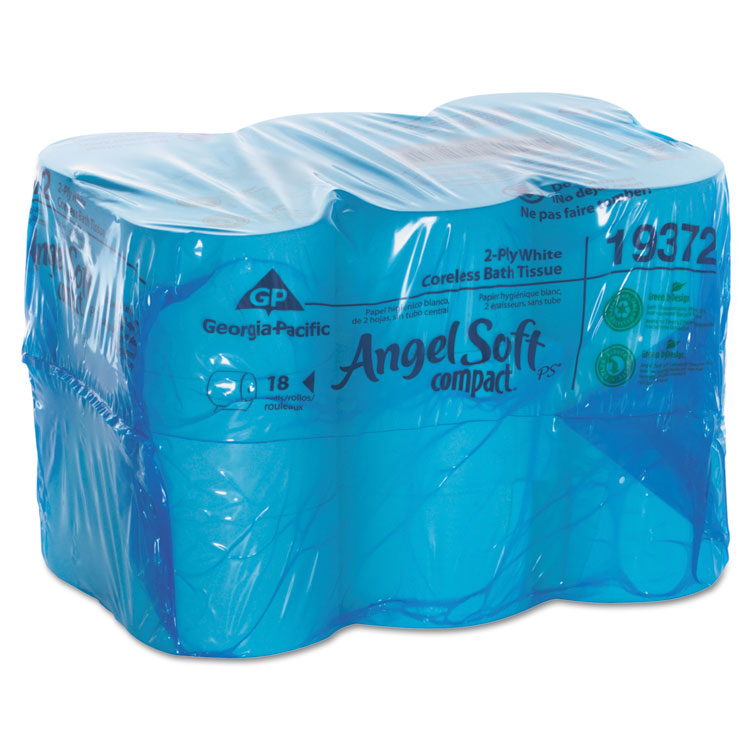 Coreless Bath Tissue, Septic Safe, 2-Ply, White, 1,125 Sheets/Roll, 18 Rolls/Carton 2