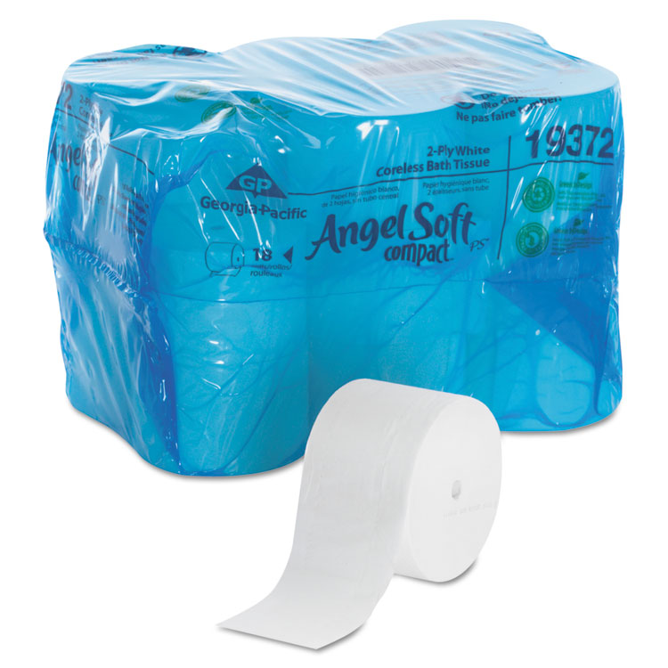 Coreless Bath Tissue, Septic Safe, 2-Ply, White, 1,125 Sheets/Roll, 18 Rolls/Carton 3