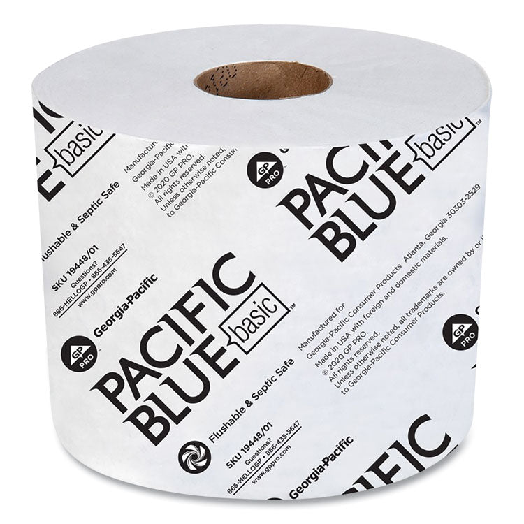 Pacific Blue Basic High-Capacity Bathroom Tissue, Septic Safe, 2-Ply, White, 1,000 Sheets/roll, 48 Rolls/carton 1