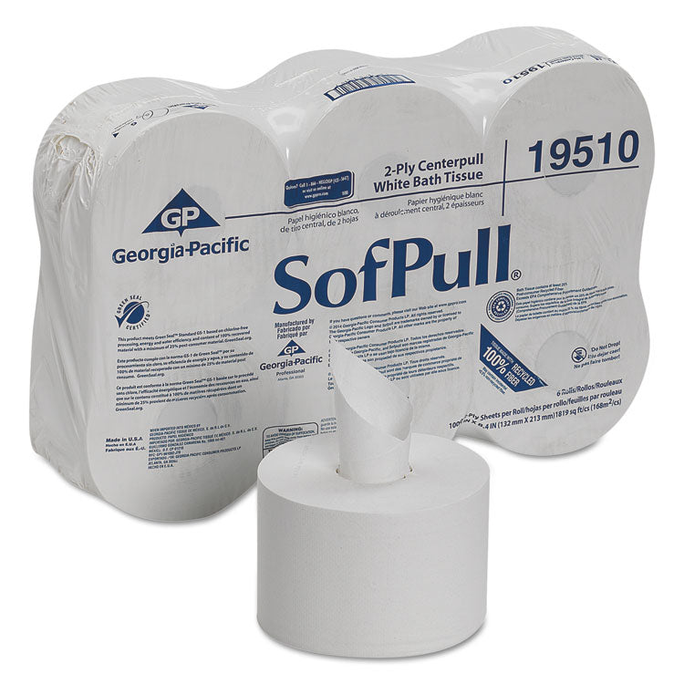 High Capacity Center Pull Tissue, Septic Safe, 2-Ply, White, 1,000/Roll, 6 Rolls/Carton 1