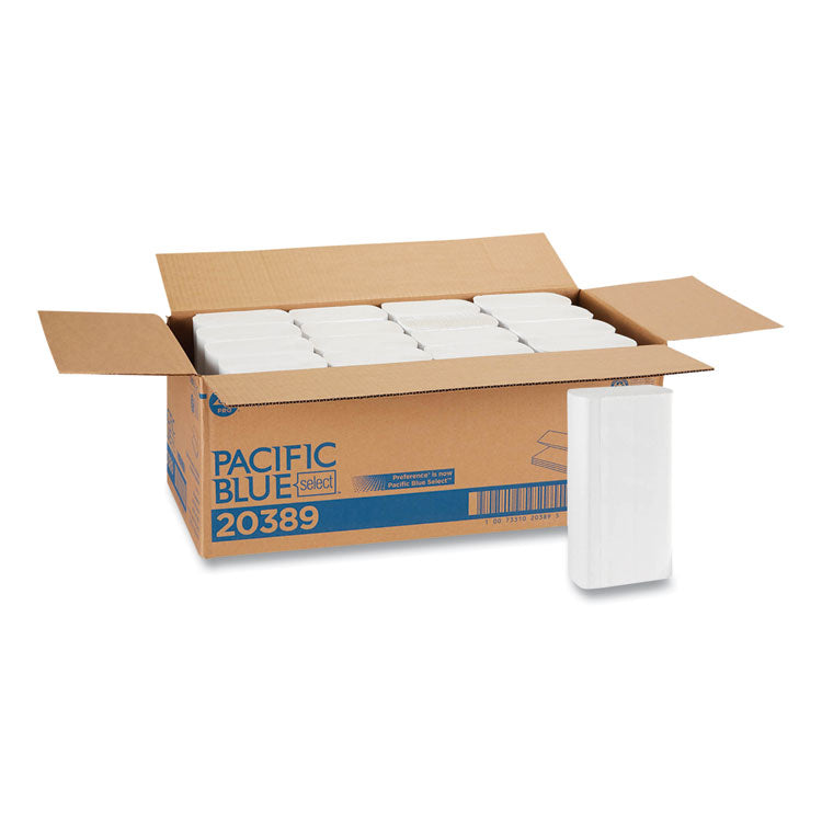 Pacific Blue Select Folded Paper Towels, 1-Ply, 9.2 x 9.4, White, 250/Pack, 16 Packs/Carton 1