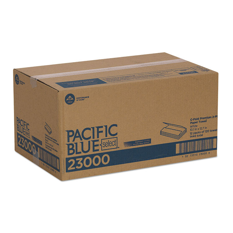 Pacific Blue Select C-Fold Paper Towels, 2-Ply, 10.1 x 12.7, White, 120/Pack, 12 Packs/Carton 4