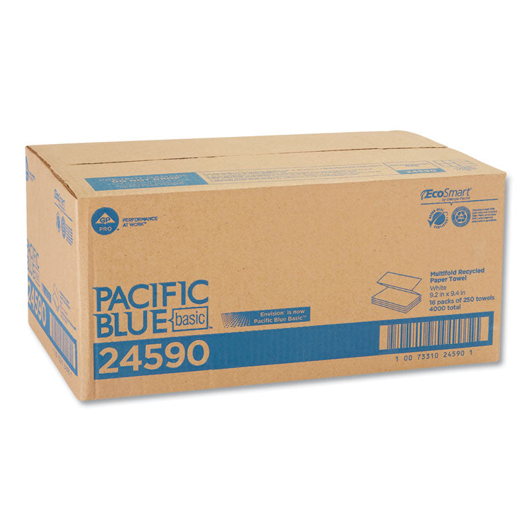 Pacific Blue Basic M-Fold Paper Towels, 1-Ply, 9.2 x 9.4, White, 250/Pack, 16 Packs/Carton 5