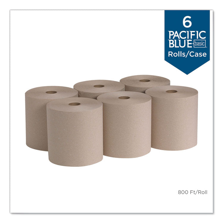 Pacific Blue Basic Nonperforated Paper Towels, 1-Ply, 7.78 x 800 ft, Brown, 6 Rolls/Carton 4