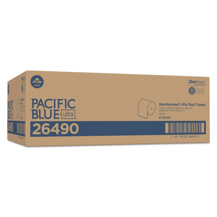 Pacific Blue Ultra Paper Towels, 1-Ply, 7.87" x 1,150 ft, White, 6 Rolls/Carton 3