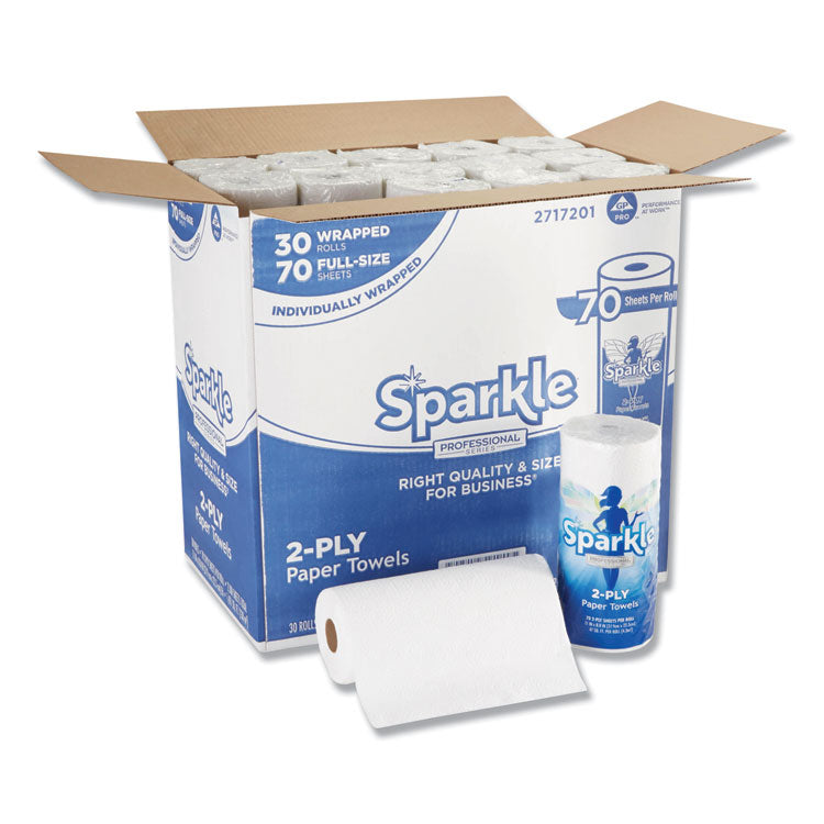 Sparkle ps Premium Perforated Paper Kitchen Towel Roll, 2-Ply, 11 x 8.8, White, 70 Sheets, 30 Rolls/Carton 1