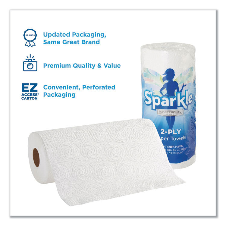 Sparkle ps Premium Perforated Paper Kitchen Towel Roll, 2-Ply, 11 x 8.8, White, 85/Roll, 15 Rolls/Carton 3