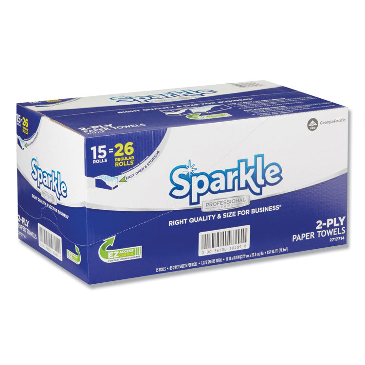 Sparkle ps Premium Perforated Paper Kitchen Towel Roll, 2-Ply, 11 x 8.8, White, 85/Roll, 15 Rolls/Carton 5