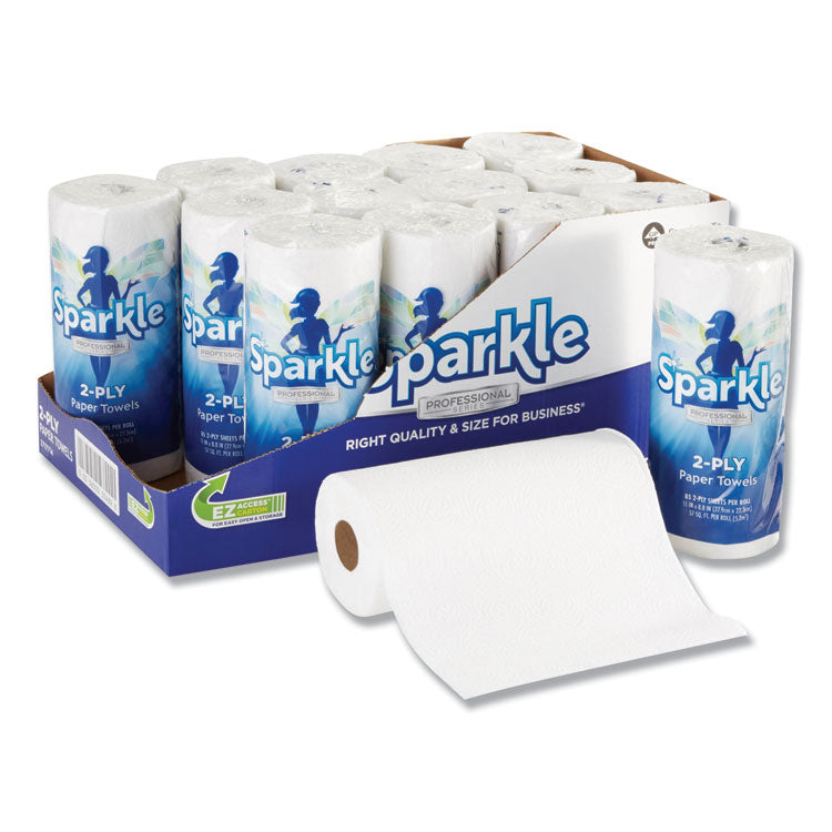 Sparkle ps Premium Perforated Paper Kitchen Towel Roll, 2-Ply, 11 x 8.8, White, 85/Roll, 15 Rolls/Carton 1