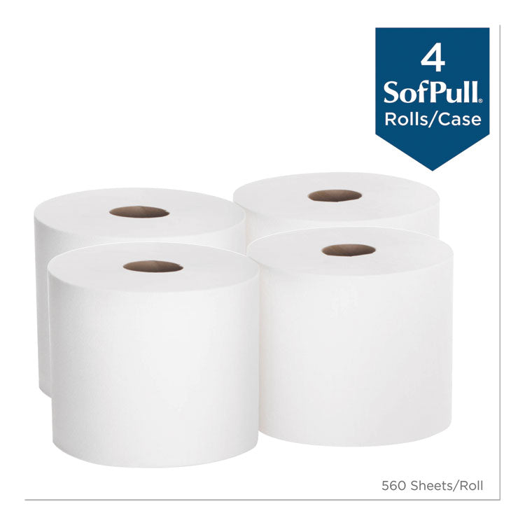 SofPull Perforated Paper Towel, 1-Ply, 7.8 x 15, White, 560/Roll, 4 Rolls/Carton 3