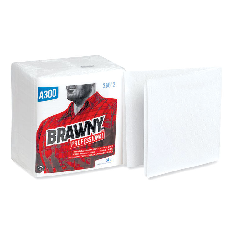 Professional Cleaning Towels, 1-Ply, 12 X 13, White, 50/pack, 18 Packs/carton 1