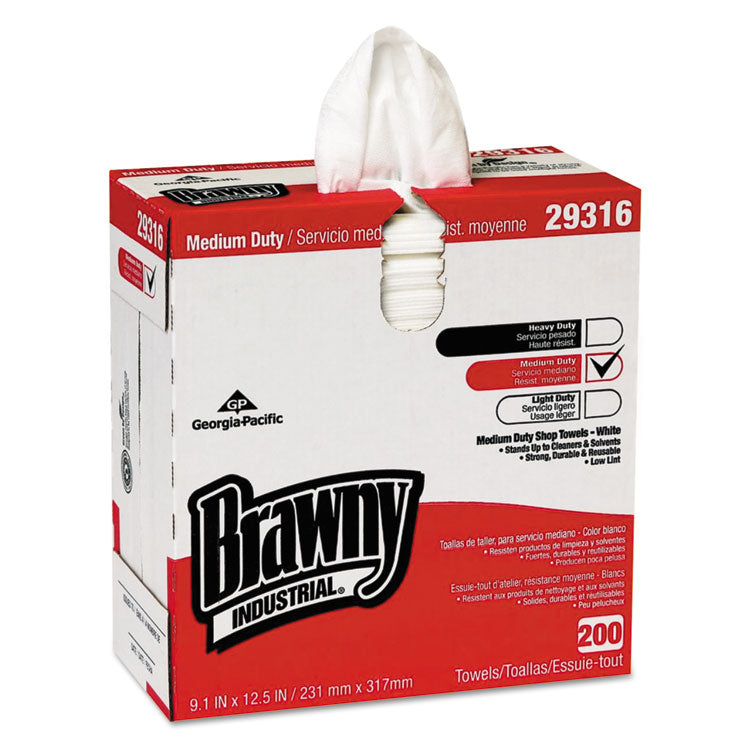 Lightweight Disposable Shop Towel, 9.1" x 12.5, White, 200/Box 1