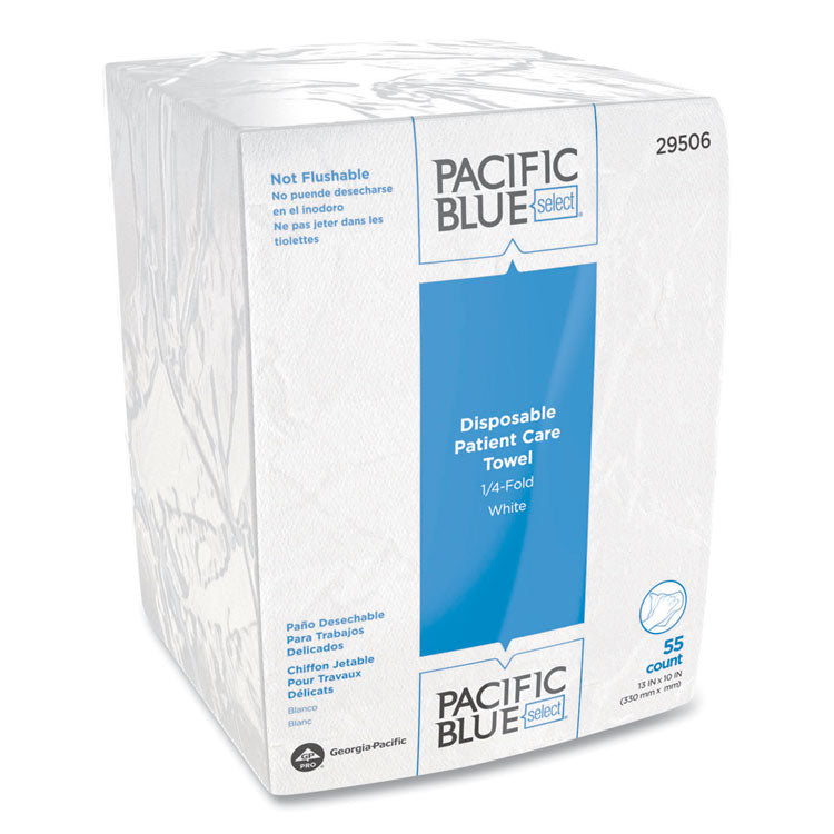 Pacific Blue Select Disposable Patient Care Washcloths, 1-Ply, 10 x 13, Unscented, White, 55/Pack, 24 Packs/Carton 1