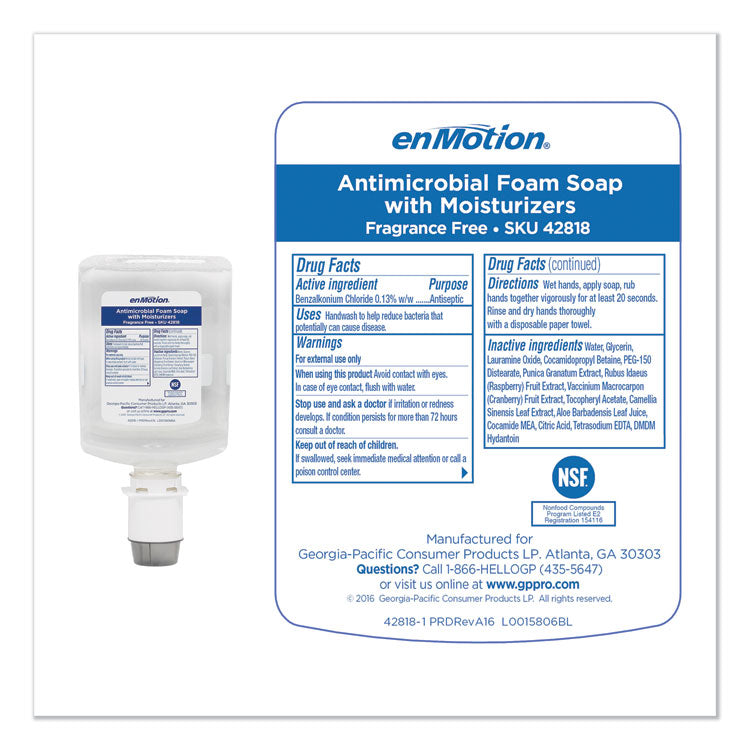 Gp Enmotion Automated Touchless Antimicrobial Foam Soap Refill, Unscented, 1,200 Ml, 2/carton 4