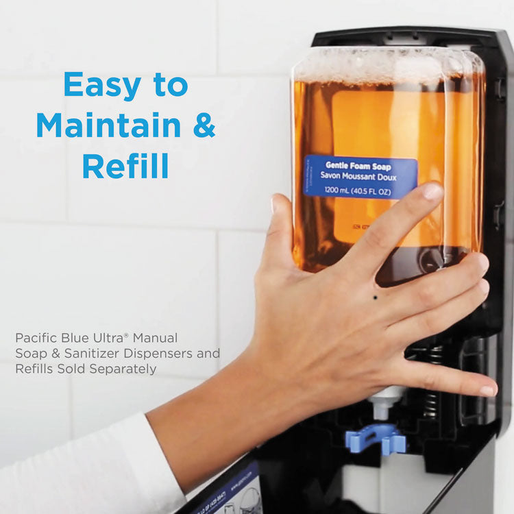 Pacific Blue Ultra Foam Soap Manual Dispenser Refill, Fragrance-Free, 1,200 mL, 4/Carton 9