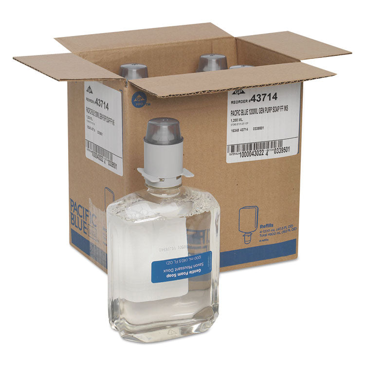 Pacific Blue Ultra Foam Soap Manual Dispenser Refill, Fragrance-Free, 1,200 mL, 4/Carton 5