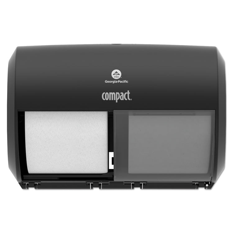 Compact Coreless Side-by-Side 2-Roll Tissue Dispenser, 11.5 x 7.63 x 8, Black 1