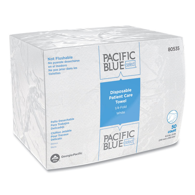 Pacific Blue Select Disposable Patient Care Washcloths, 1-Ply, 9.5 x 13, Unscented, White, 50/Pack, 20 Packs/Carton 1