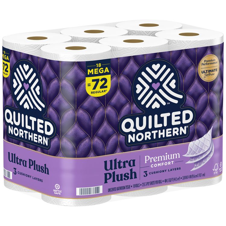 Ultra Plush Bathroom Tissue, Mega Roll, Septic Safe, 3-Ply, White, 255 Sheets/Roll, 18 Rolls/Carton 4