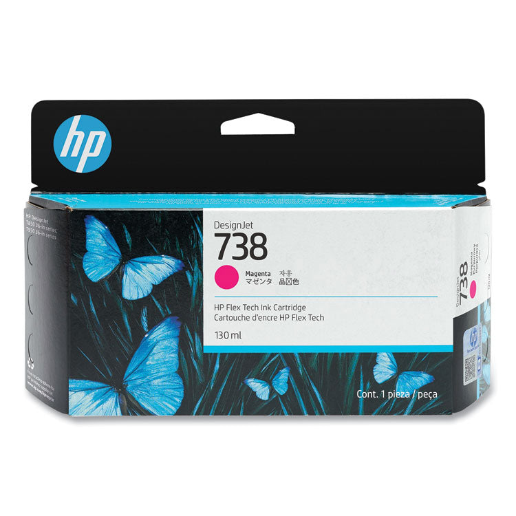 HP 738 (498N6A) Magenta Original DesignJet Ink Cartridge 1