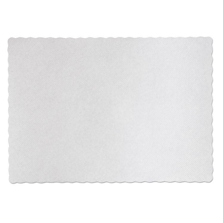 Knurl Embossed Scalloped Edge Placemats, 9.5 X 13.5, White, 1,000/carton 2