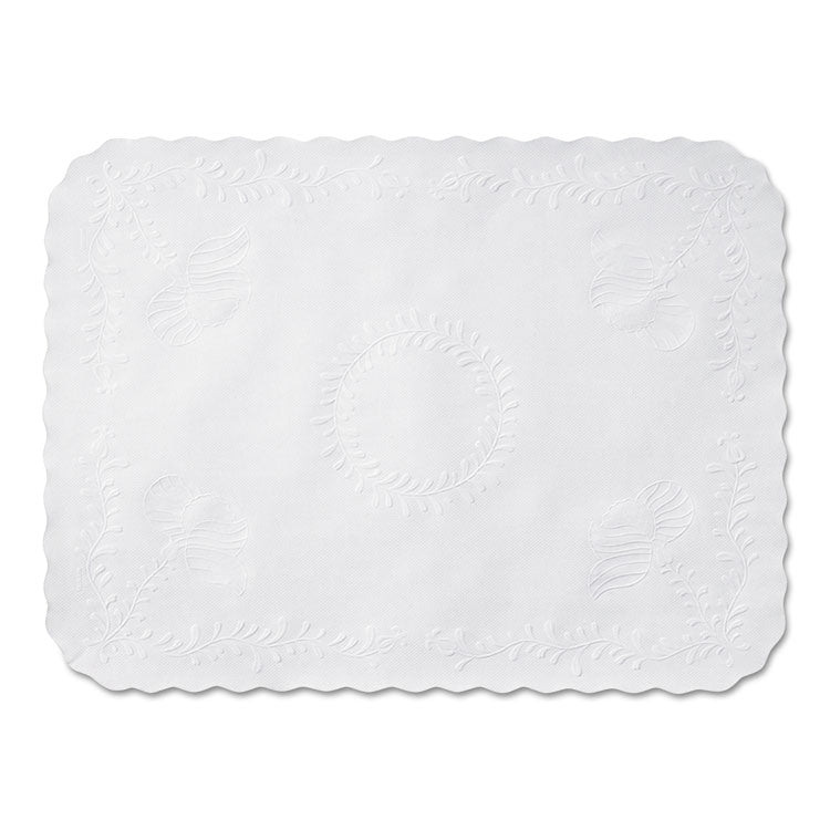 Anniversary Embossed Scalloped Edge Tray Mat, 14 X 19, White, 1,000/carton 1