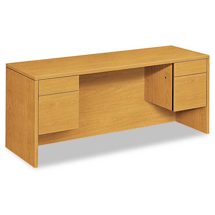 10500 Series Kneespace Credenza With 3/4-Height Pedestals, 72w x 24d x 29.5h, Harvest 1