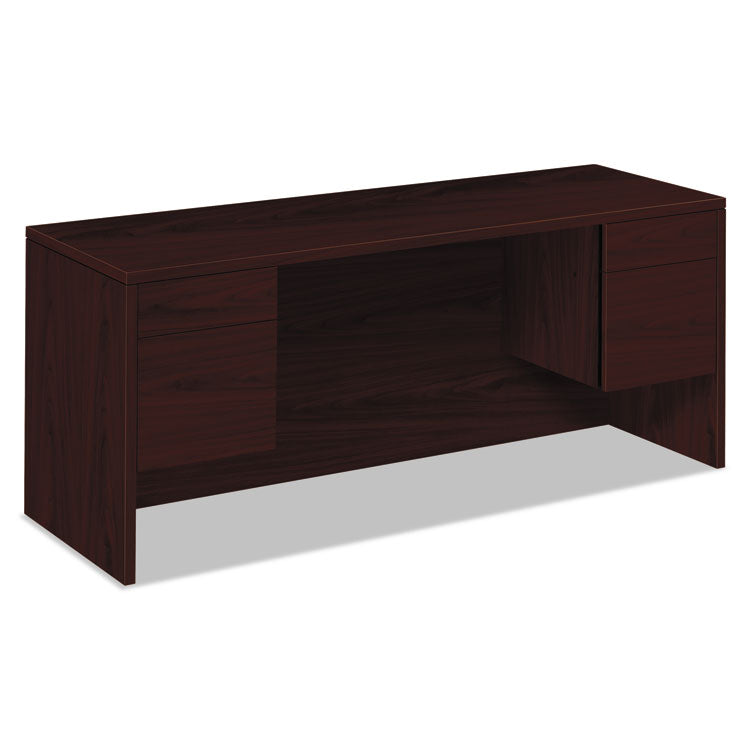 10500 Series Kneespace Credenza With 3/4-Height Pedestals, 72w x 24d x 29.5h, Mahogany 1