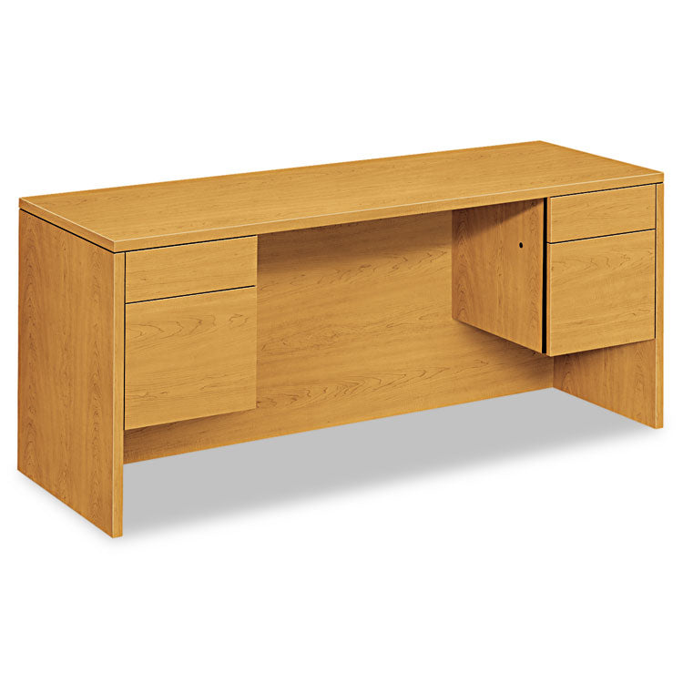 10500 Series Kneespace Credenza With 3/4-Height Pedestals, 60w x 24d x 29.5h, Harvest 1