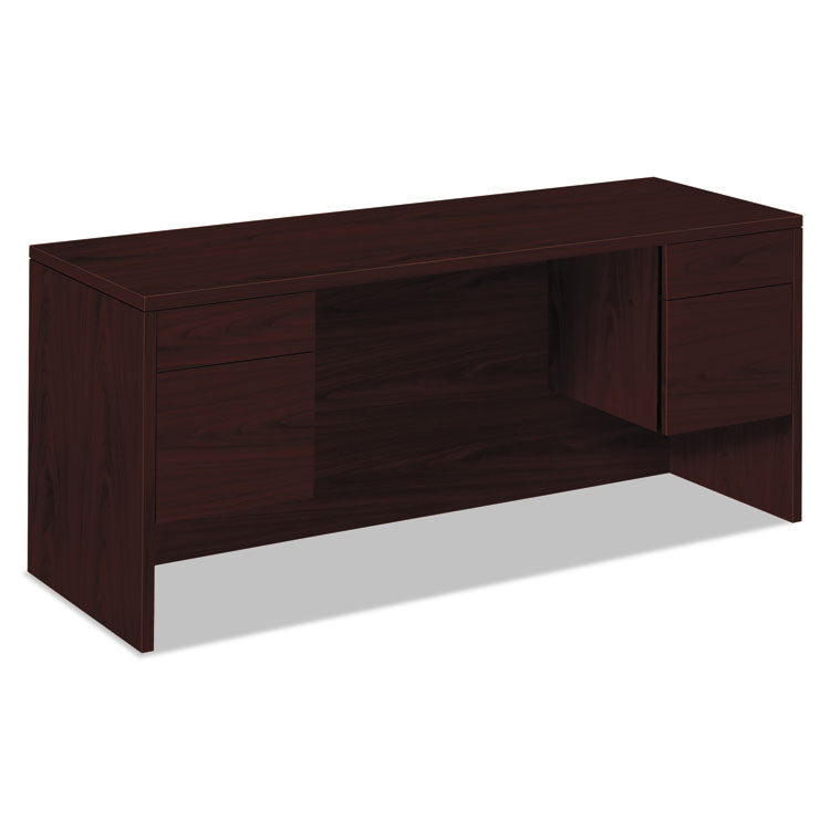 10500 Series Kneespace Credenza With 3/4-Height Pedestals, 60w x 24d x 29.5h, Mahogany 1