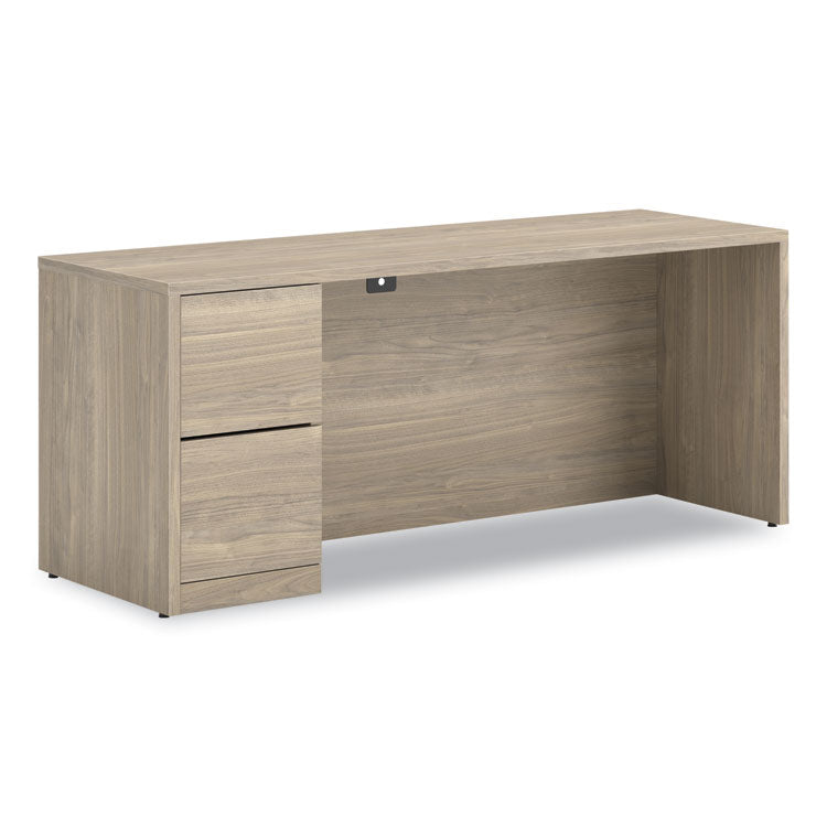 10500 Series Full-Height Left Pedestal Credenza, 72" x 24" x 29.5", Kingswood Walnut 1