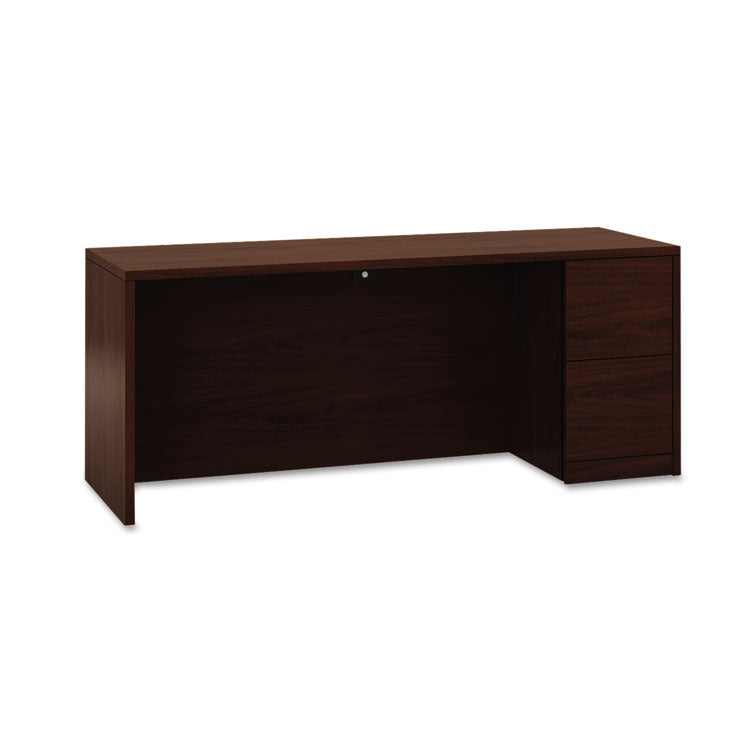 10500 Series Full-Height Left Pedestal Credenza, 72w X 24d X 29.5h, Mahogany 1