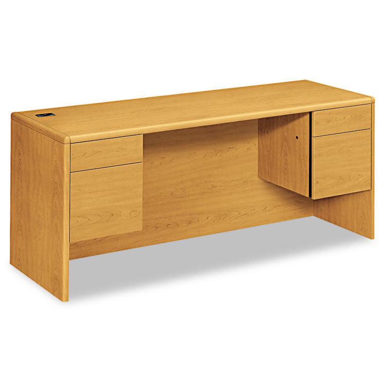 10700 Kneespace Credenza, 3/4 Height Pedestals, 72w X 24d X 29.5h, Harvest 1