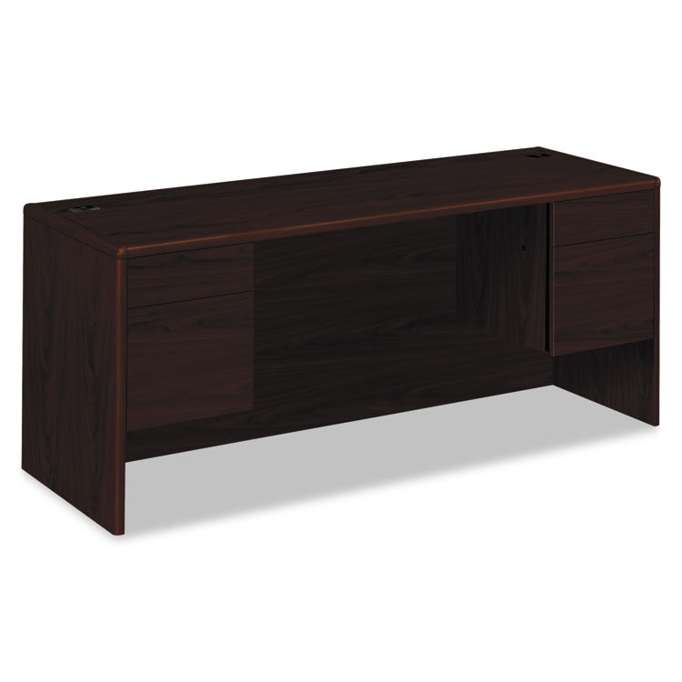 10700 Kneespace Credenza, 3/4 Height Pedestals, 72w X 24d X 29.5h, Mahogany 1