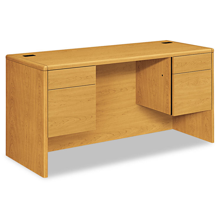 10700 Kneespace Credenza, 3/4 Height Pedestals, 60w X 24d X 29.5h, Harvest 1