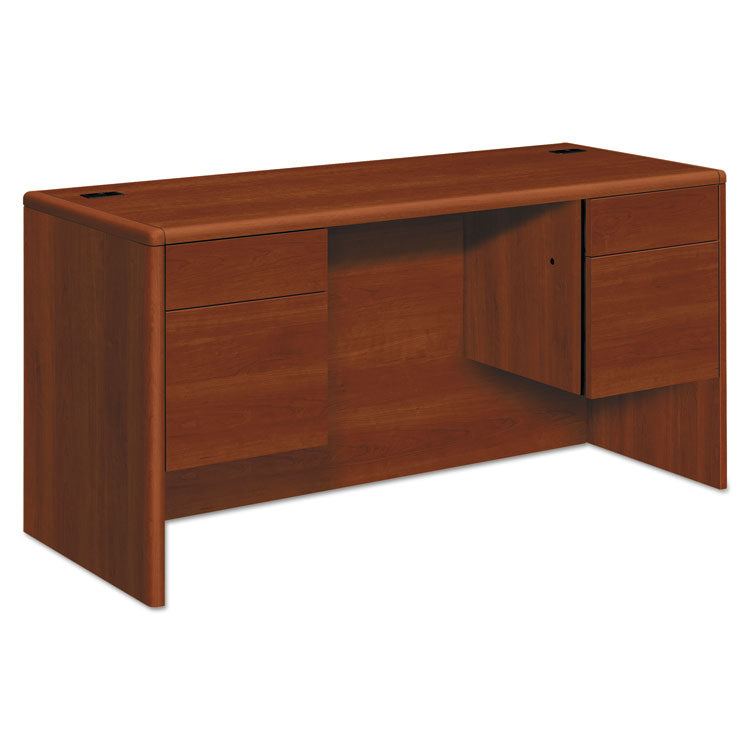 10700 Kneespace Credenza, 3/4 Height Pedestals, 60w X 24d X 29.5h, Cognac 1