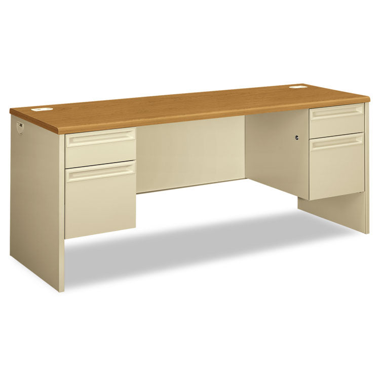 38000 Series Kneespace Credenza, 72w X 24d X 29.5h, Harvest/putty 1