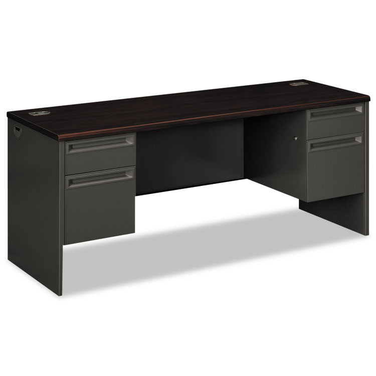 38000 Series Kneespace Credenza, 72w X 24d X 29.5h, Mahogany/charcoal 1