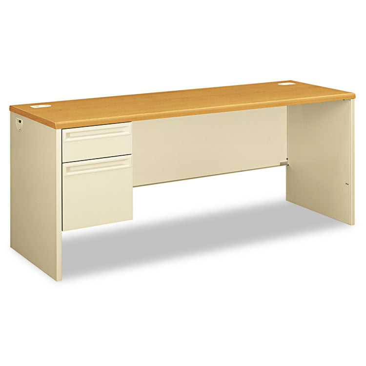 38000 Series Left Pedestal Credenza, 72w X 24d X 29.5h, Harvest/putty 1