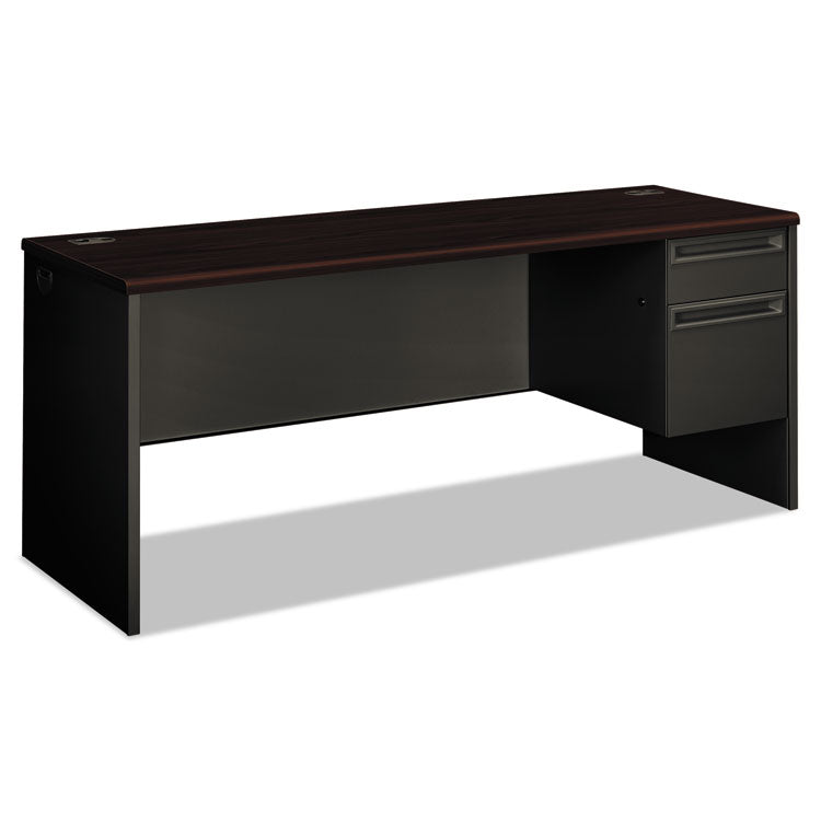 38000 Series Right Pedestal Credenza, 72w X 24d X 29.5h, Mahogany/charcoal 1