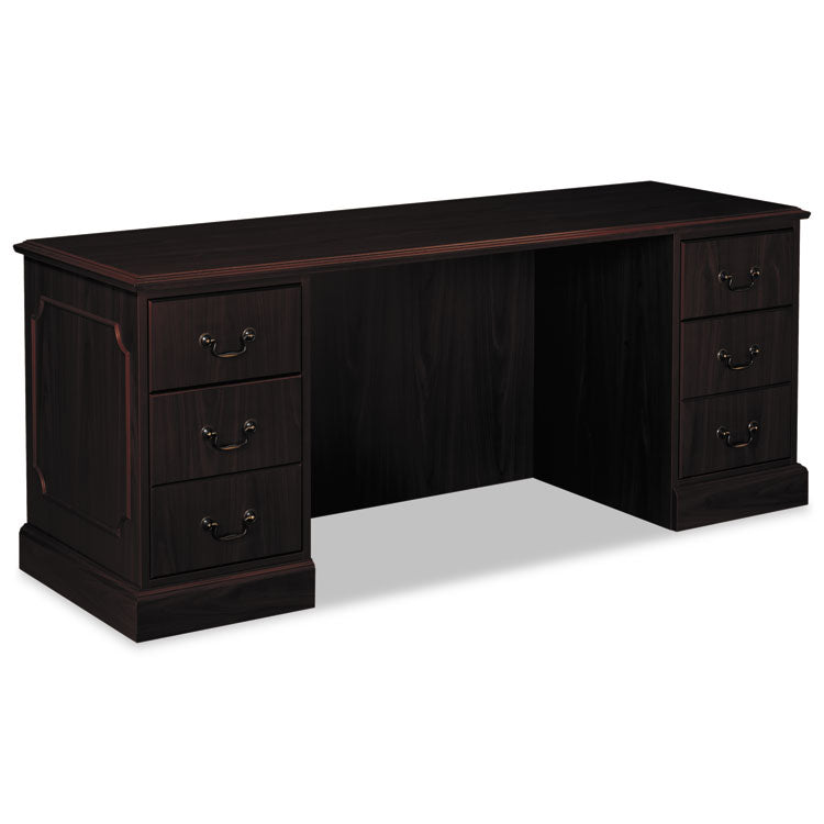 94000 Series Kneespace Credenza, 72w X 24d X 29.5h, Mahogany 1