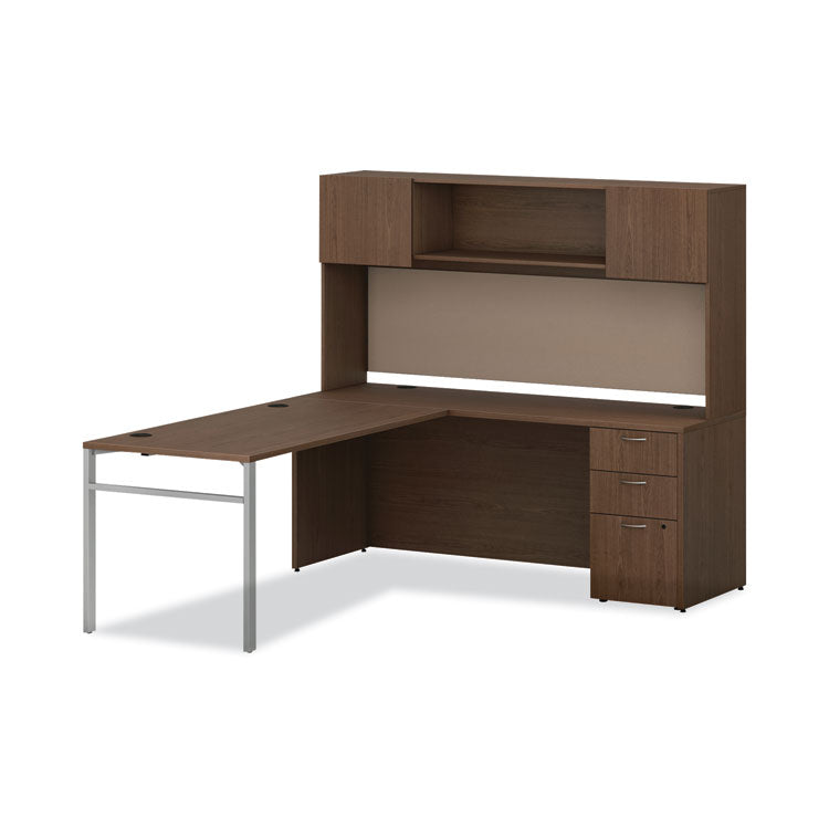 Mod Desk Hutch, 3 Compartments, 72w x 14d x 39.75h, Sepia Walnut 3