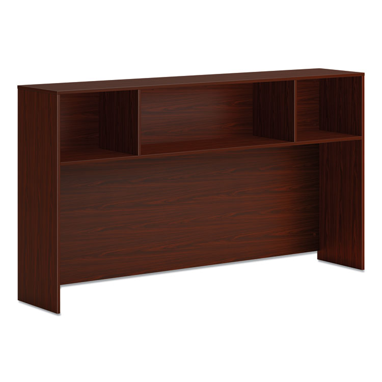 Mod Desk Hutch, 3 Compartments, 72w x 14d x 39.75h, Traditional Mahogany 1